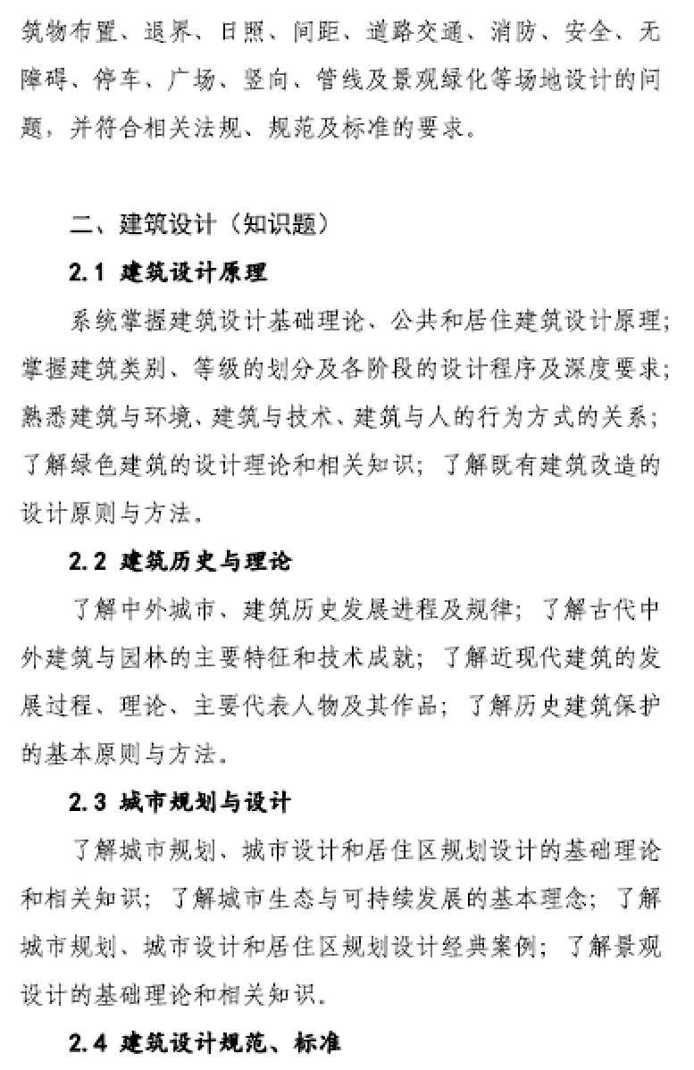 大事件！9門變6門！一級注冊建筑師考試大綱（21版）發布，2023年執行！